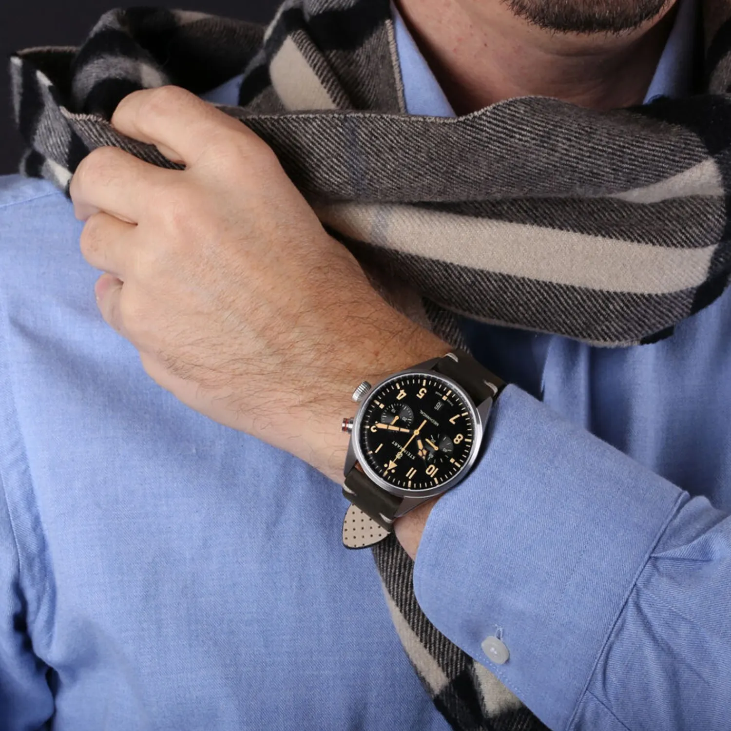 Steinhart Watches Chronografen^Nav.B - Monopusher 42 Zwart