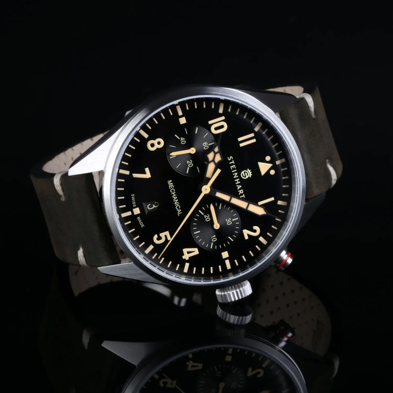 Steinhart Watches Chronografen^Nav.B - Monopusher 42 Zwart