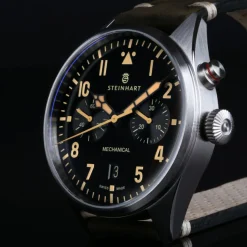 Steinhart Watches Chronografen^Nav.B - Monopusher 42 Zwart