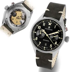 Steinhart Watches Beperkte Editie^Nav.B - Monopusher 42 Zwart