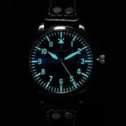 Steinhart Watches Pilotenhorloges^Nav B-Uhr 44 Datum Blauw