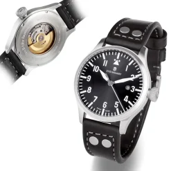 Steinhart Watches Pilotenhorloges^Nav B-Uhr 44 Datumgrijs