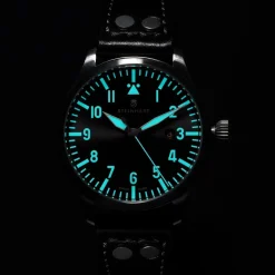Steinhart Watches Pilotenhorloges^Nav B-Uhr 44 Datumgrijs