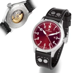 Steinhart Watches Pilotenhorloges^Nav B-Uhr 44 Datum Rood