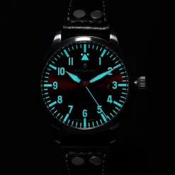 Steinhart Watches Pilotenhorloges^Nav B-Uhr 44 Datum Rood