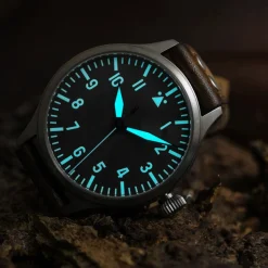 Steinhart Watches Pilotenhorloges^Nav B-Uhr 47 Titan A-Type Centrale Seconde
