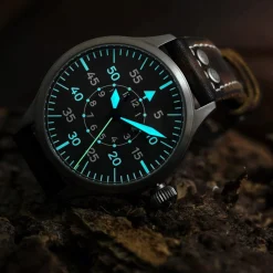 Steinhart Watches Premium Lijn^Nav B-Uhr 44 Titan B Muster Zentralsekunde