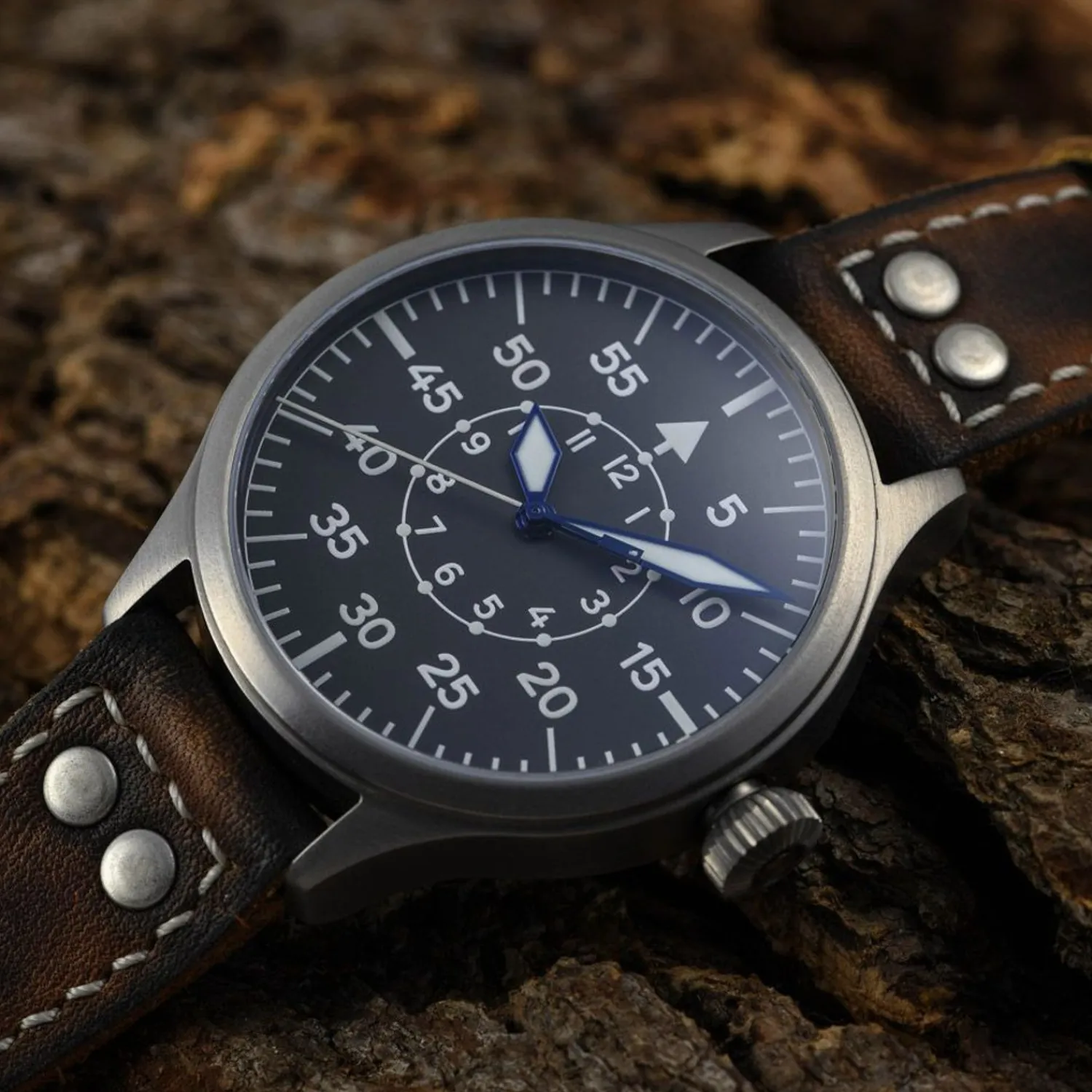 Steinhart Watches Pilotenhorloges^Nav B-Uhr 47 Titan B-Type Centrale Seconde