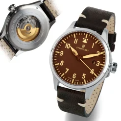 Steinhart Watches Pilotenhorloges^Nav B-Uhr 42 Vintage Bruin A-Muster