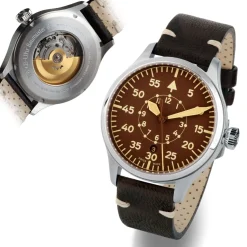 Steinhart Watches Pilotenhorloges^Nav B-Uhr 42 Vintage Bruine B-Muster