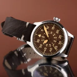 Steinhart Watches Pilotenhorloges^Nav B-Uhr 42 Vintage Bruine B-Muster