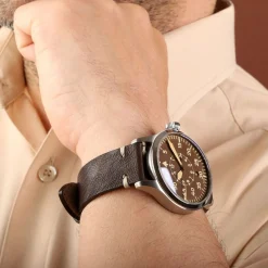 Steinhart Watches Pilotenhorloges^Nav B-Uhr 42 Vintage Bruine B-Muster