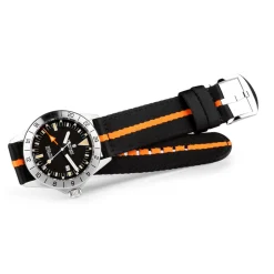Steinhart Watches Bandjes 22 Mm^Navo-Band Zwart/Oranje