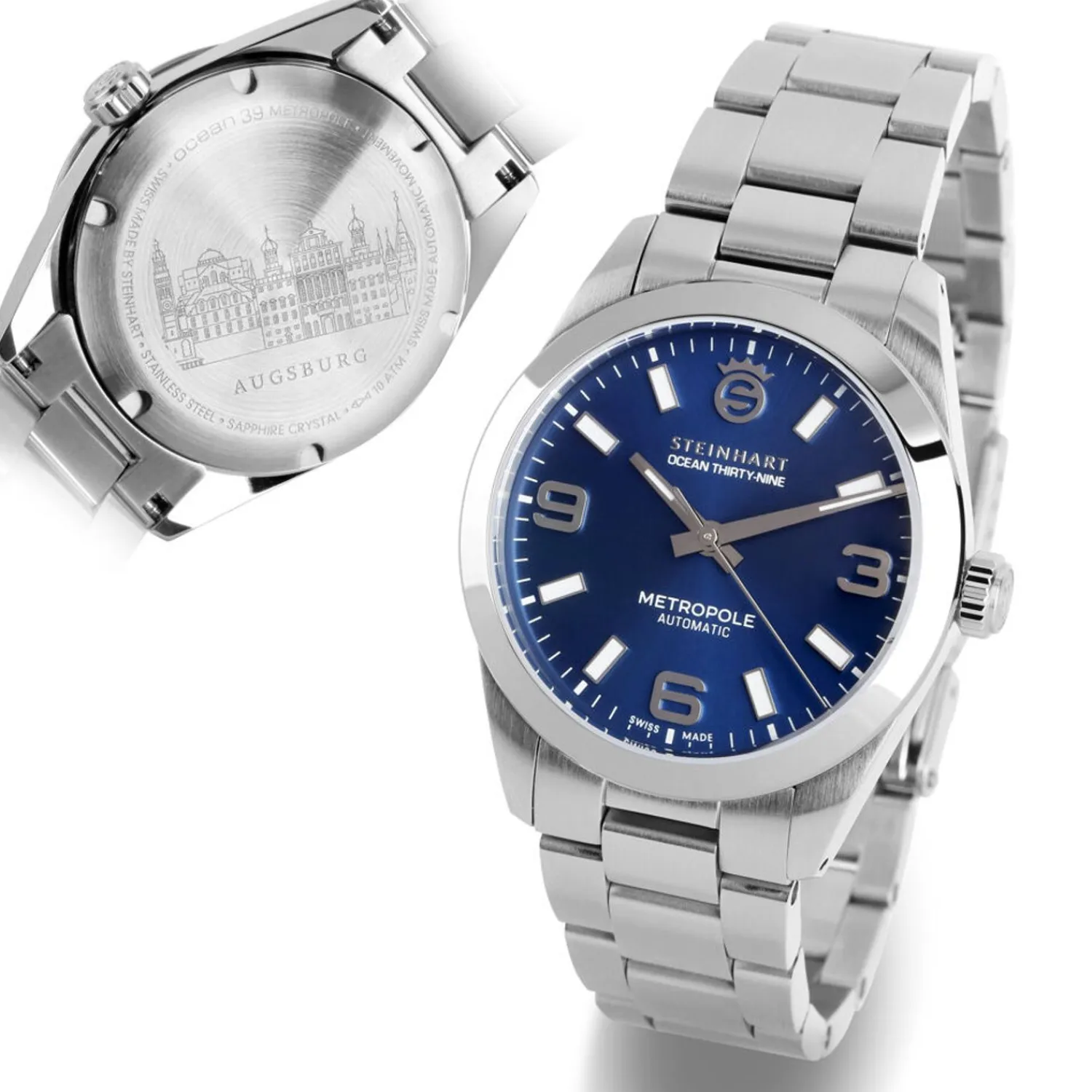 Steinhart Watches Duikhorloges 39 Mm^Oceaan 39 Metropole Sunray Blue