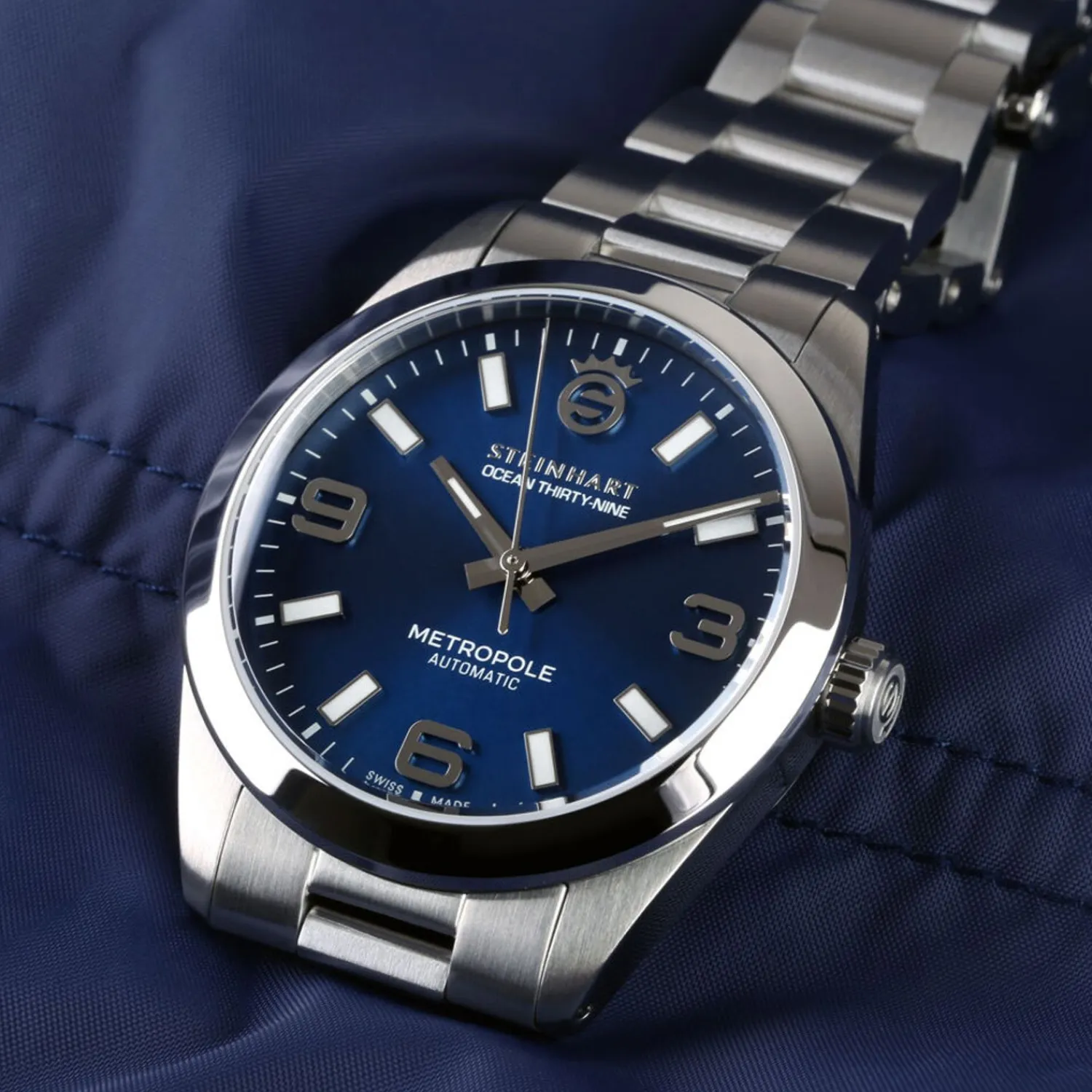 Steinhart Watches Duikhorloges 39 Mm^Oceaan 39 Metropole Sunray Blue
