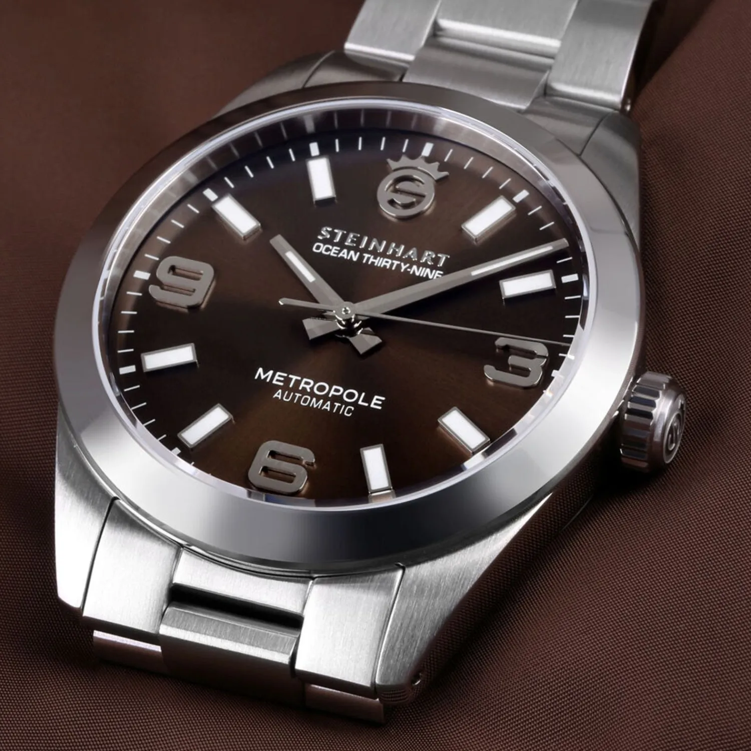 Steinhart Watches Duikhorloges 39 Mm^Oceaan 39 Metropole Sunray Chocolade
