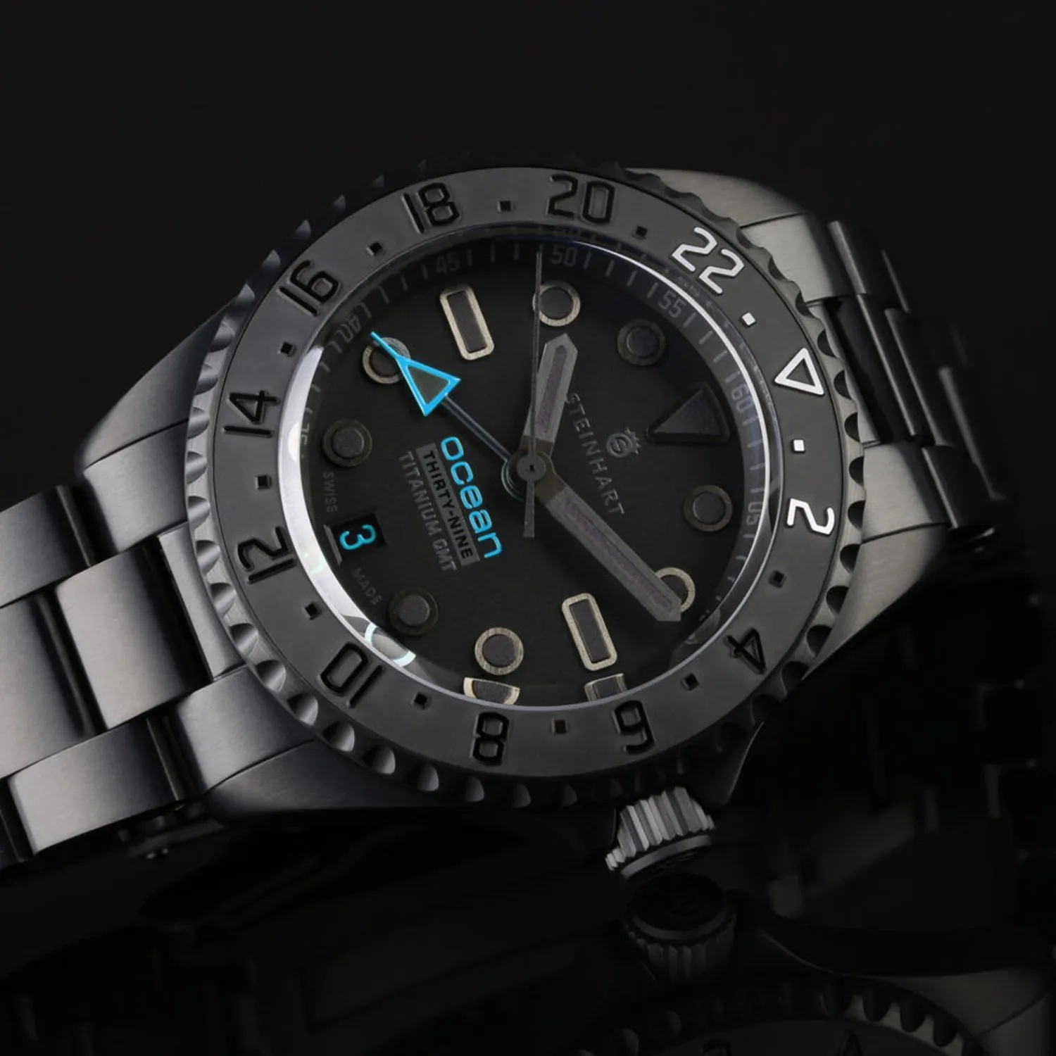 Steinhart Watches Duikhorloges 39 Mm^Oceaan 39 Titanium Gmt Phantom Blue