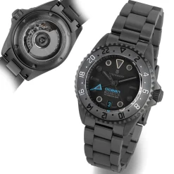 Steinhart Watches Premium Lijn^Oceaan 39 Titanium Gmt Phantom Blue