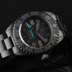 Steinhart Watches Premium Lijn^Oceaan 39 Titanium Gmt Phantom Blue