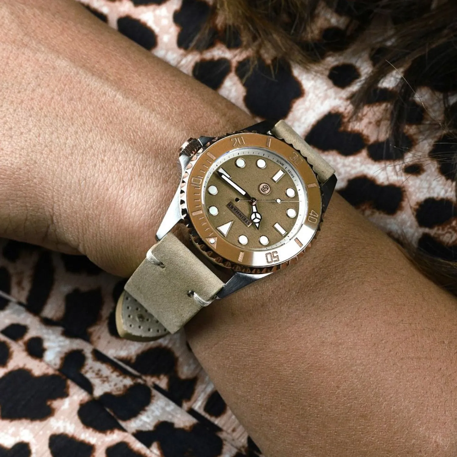 Steinhart Watches Dameshorloges^Ocean 39 Beige Keramiek Duikhorloge