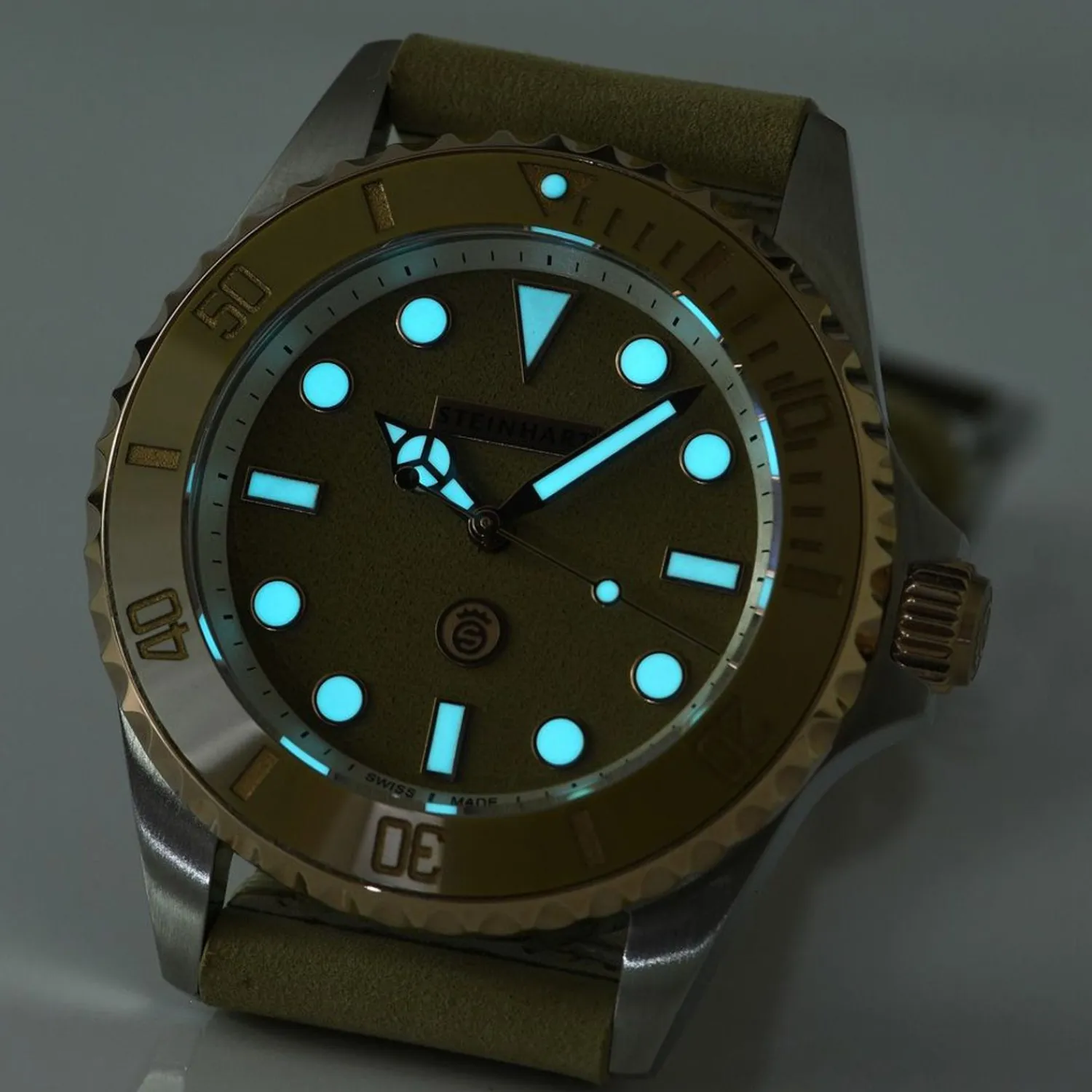 Steinhart Watches Dameshorloges^Ocean 39 Beige Keramiek Duikhorloge