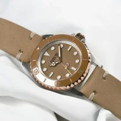 Steinhart Watches Dameshorloges^Ocean 39 Beige Keramiek Duikhorloge