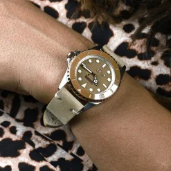 Steinhart Watches Duikhorloges 39 Mm^Ocean 39 Beige Keramiek Duikhorloge