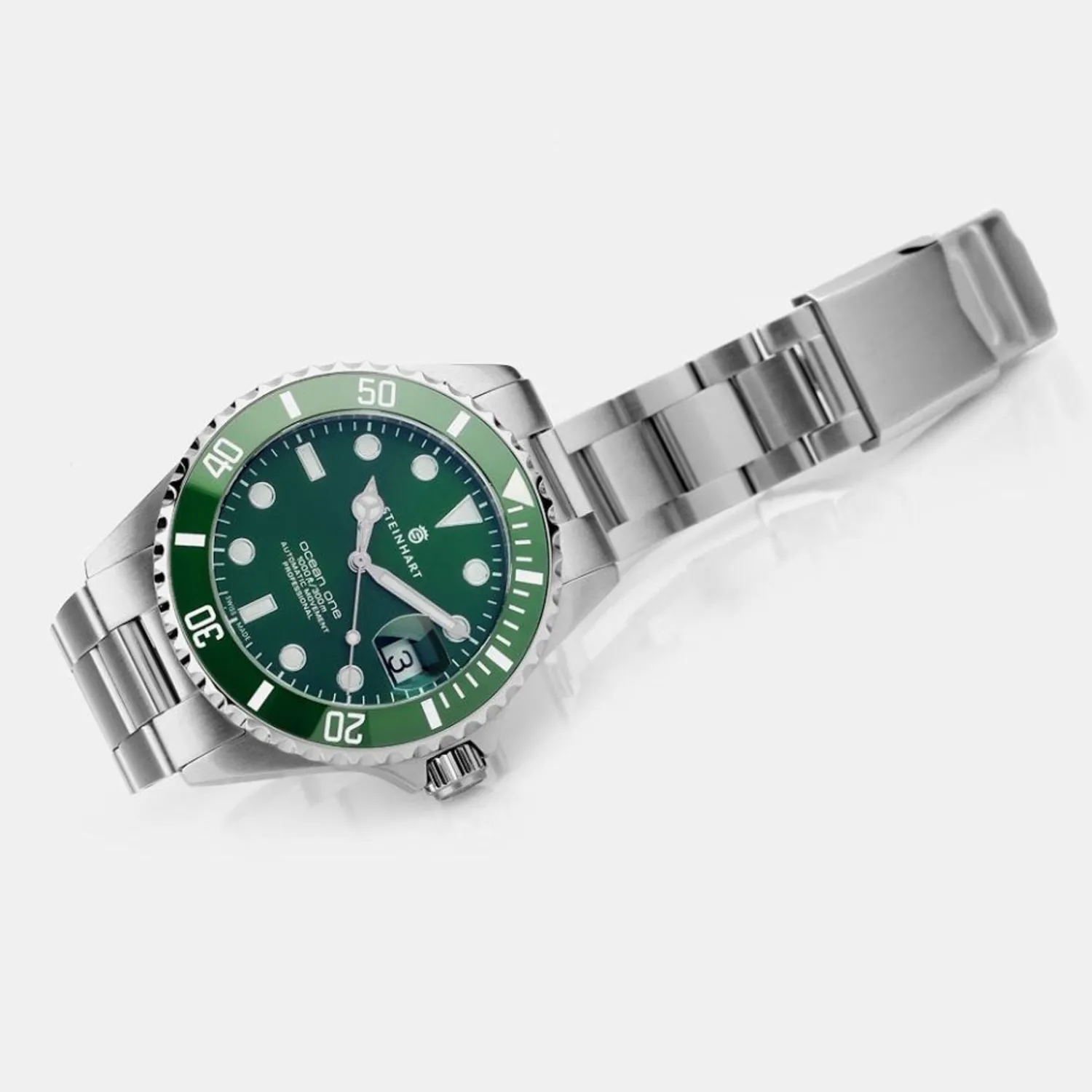 Steinhart Watches Duikhorloges 39 Mm^Ocean 39 Dubbelgroen Keramiek Premium Duikhorloge