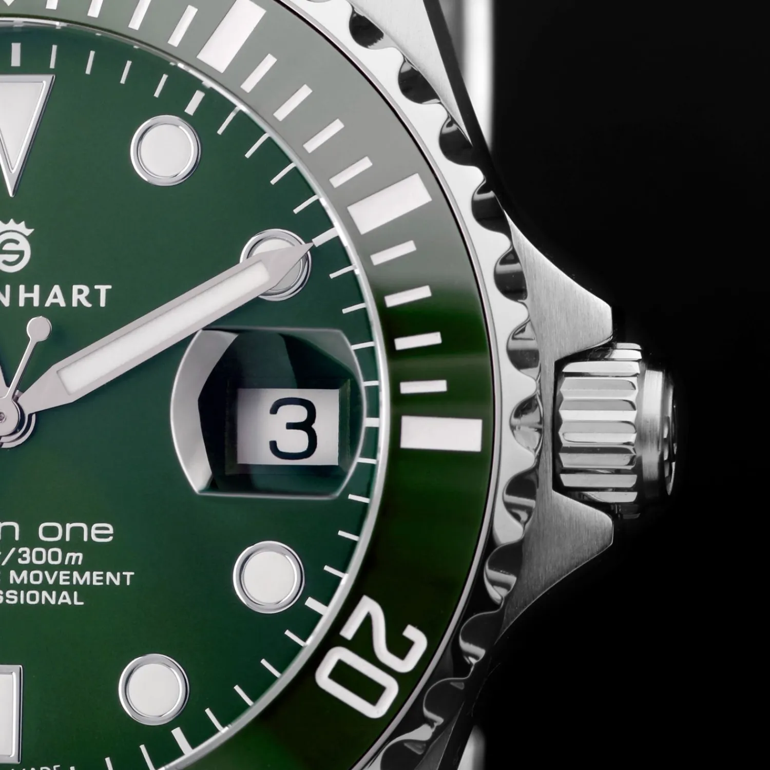 Steinhart Watches Duikhorloges 39 Mm^Ocean 39 Dubbelgroen Keramiek Premium Duikhorloge