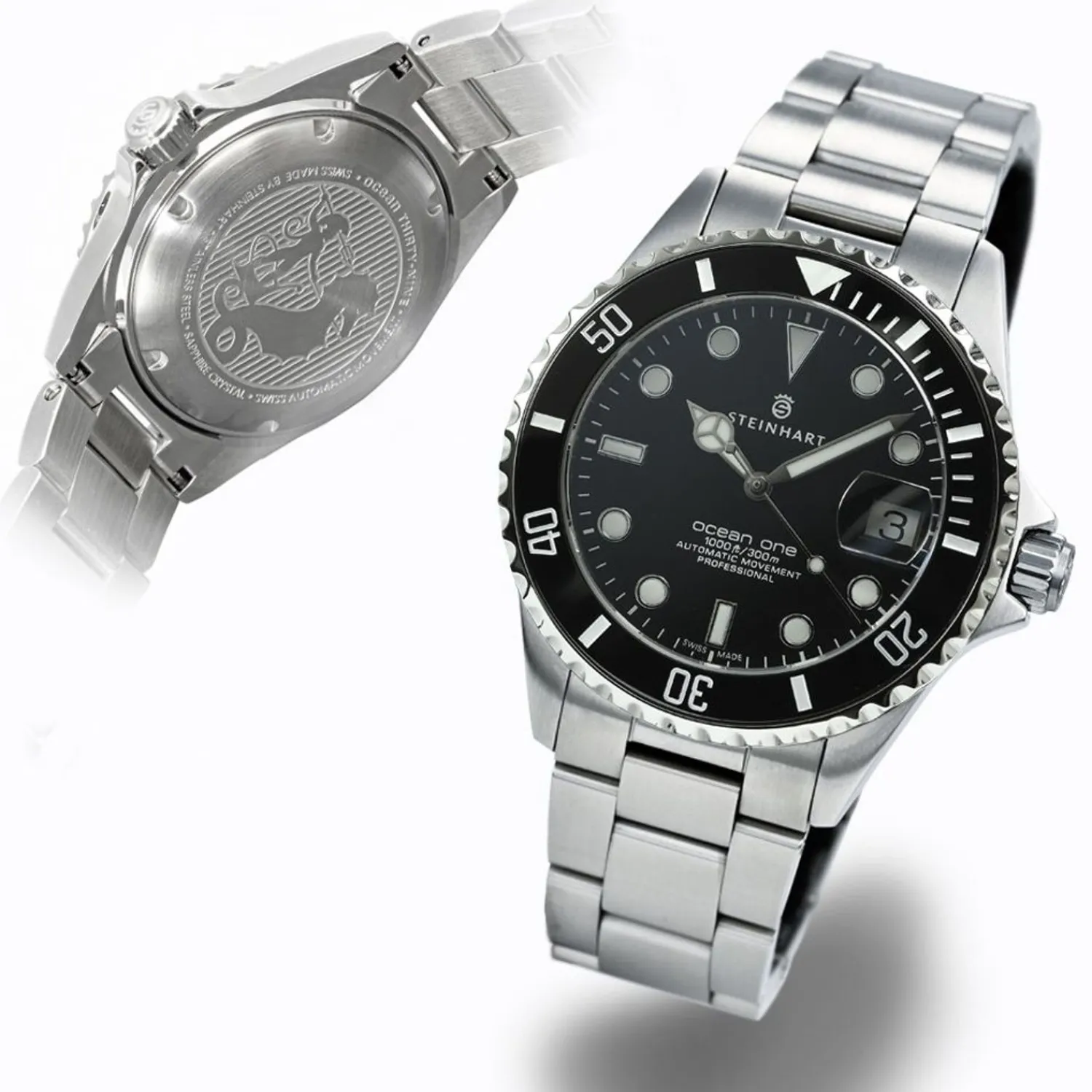 Steinhart Watches Duikhorloges 39 Mm^Ocean 39 Duikhorloge Van Zwart Keramiek