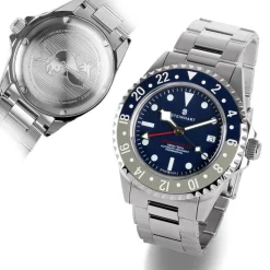 Steinhart Watches Duikhorloges 42 Mm^Ocean 3 Gmt Blauwgrijs Keramiek