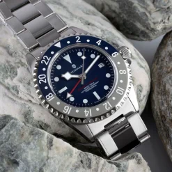 Steinhart Watches Duikhorloges 42 Mm^Ocean 3 Gmt Blauwgrijs Keramiek