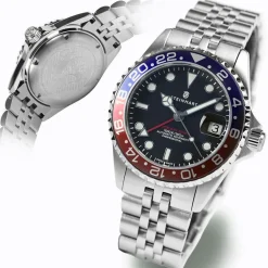 Steinhart Watches Duikhorloges 39 Mm^Ocean 39 Gmt Blauw-Rood .2 Duikhorloge