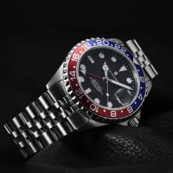 Steinhart Watches Duikhorloges 39 Mm^Ocean 39 Gmt Blauw-Rood .2 Duikhorloge