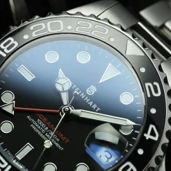 Steinhart Watches Duikhorloges 39 Mm^Ocean 39 Gmt Zwart Keramiek Duikhorloge
