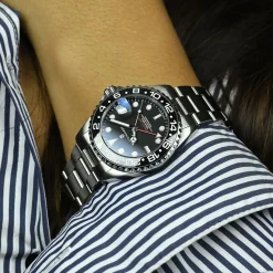 Steinhart Watches Duikhorloges 39 Mm^Ocean 39 Gmt Zwart Keramiek Duikhorloge