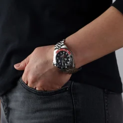 Steinhart Watches Duikhorloges 39 Mm^Ocean 39 Gmt.2 Zwart-Rood Keramiek Duikhorloge
