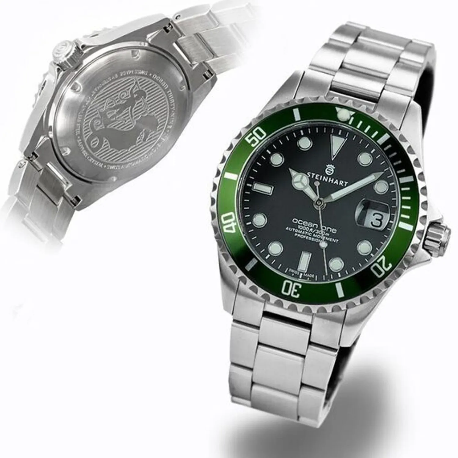 Steinhart Watches Duikhorloges 39 Mm^Ocean 39 Groen Duikhorloge