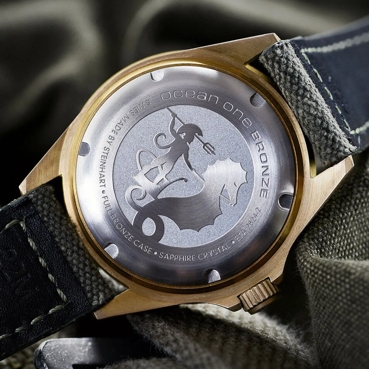 Steinhart Watches Duikhorloges 42 Mm^Ocean One Bronsgroen Duikhorloge