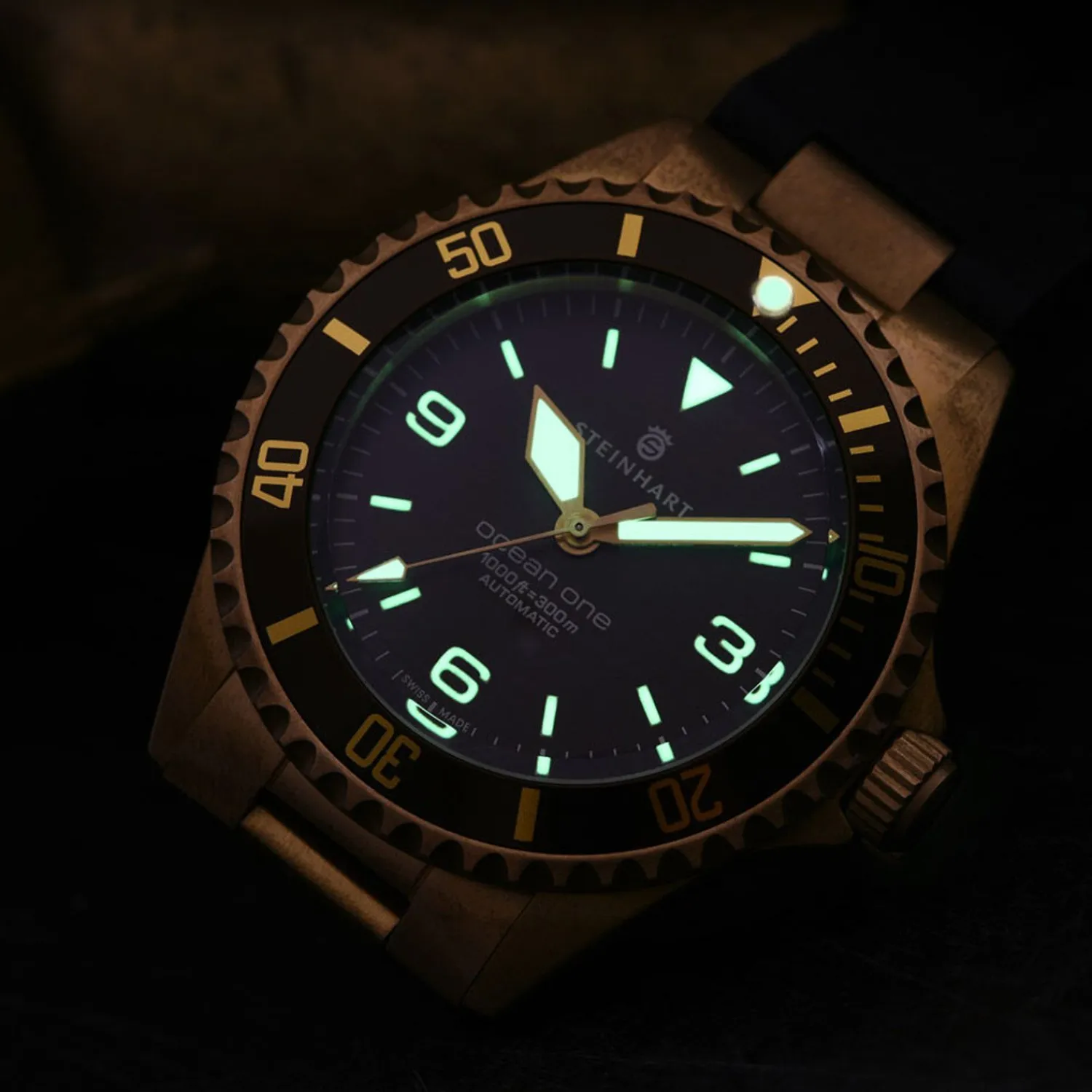 Steinhart Watches Duikhorloges 42 Mm^Ocean One Bronsgroen Duikhorloge