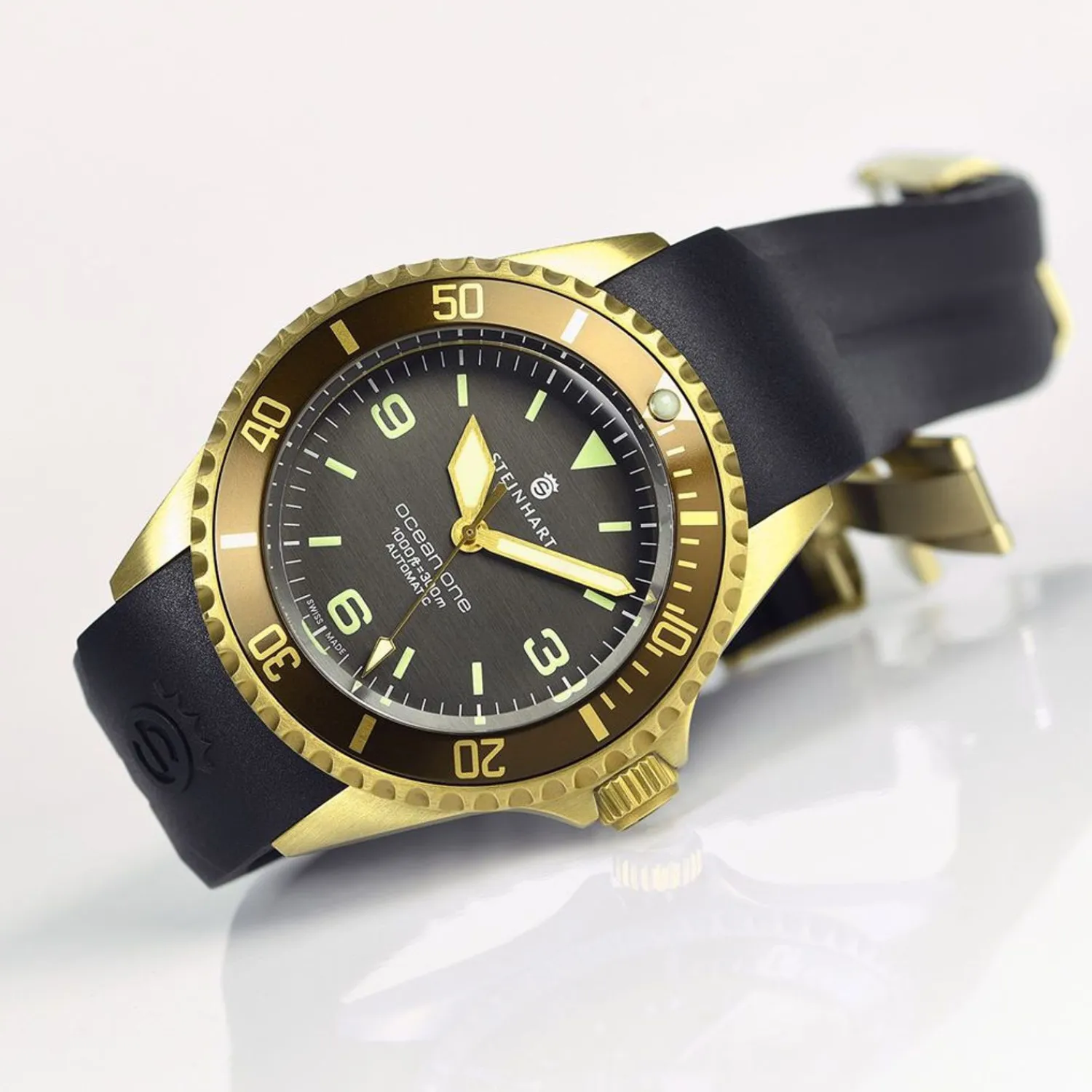 Steinhart Watches Duikhorloges 42 Mm^Ocean One Bronzen Donkerbruin Duikhorloge