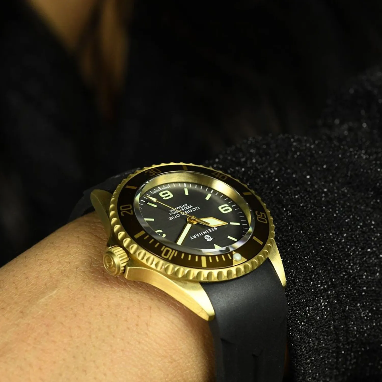 Steinhart Watches Duikhorloges 42 Mm^Ocean One Bronzen Donkerbruin Duikhorloge
