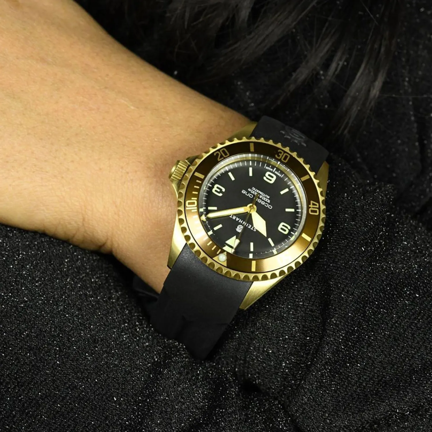 Steinhart Watches Duikhorloges 42 Mm^Ocean One Bronzen Donkerbruin Duikhorloge