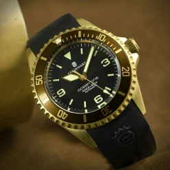 Steinhart Watches Duikhorloges 42 Mm^Ocean One Bronzen Donkerbruin Duikhorloge
