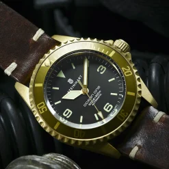 Steinhart Watches Duikhorloges 42 Mm^Ocean One Bronzen Lichtbruin Duikhorloge