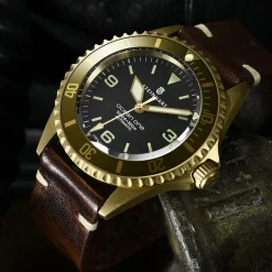 Steinhart Watches Duikhorloges 42 Mm^Ocean One Bronzen Lichtbruin Duikhorloge