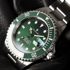 Steinhart Watches Duikhorloges 42 Mm^Ocean One Dubbelgroen Keramiek Premium Duikhorloge