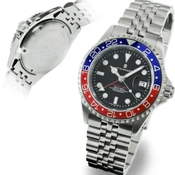 Steinhart Watches Duikhorloges 42 Mm^Ocean One Gmt Blauw-Rood.2 Duikhorloge