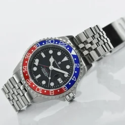 Steinhart Watches Duikhorloges 42 Mm^Ocean One Gmt Blauw-Rood.2 Duikhorloge