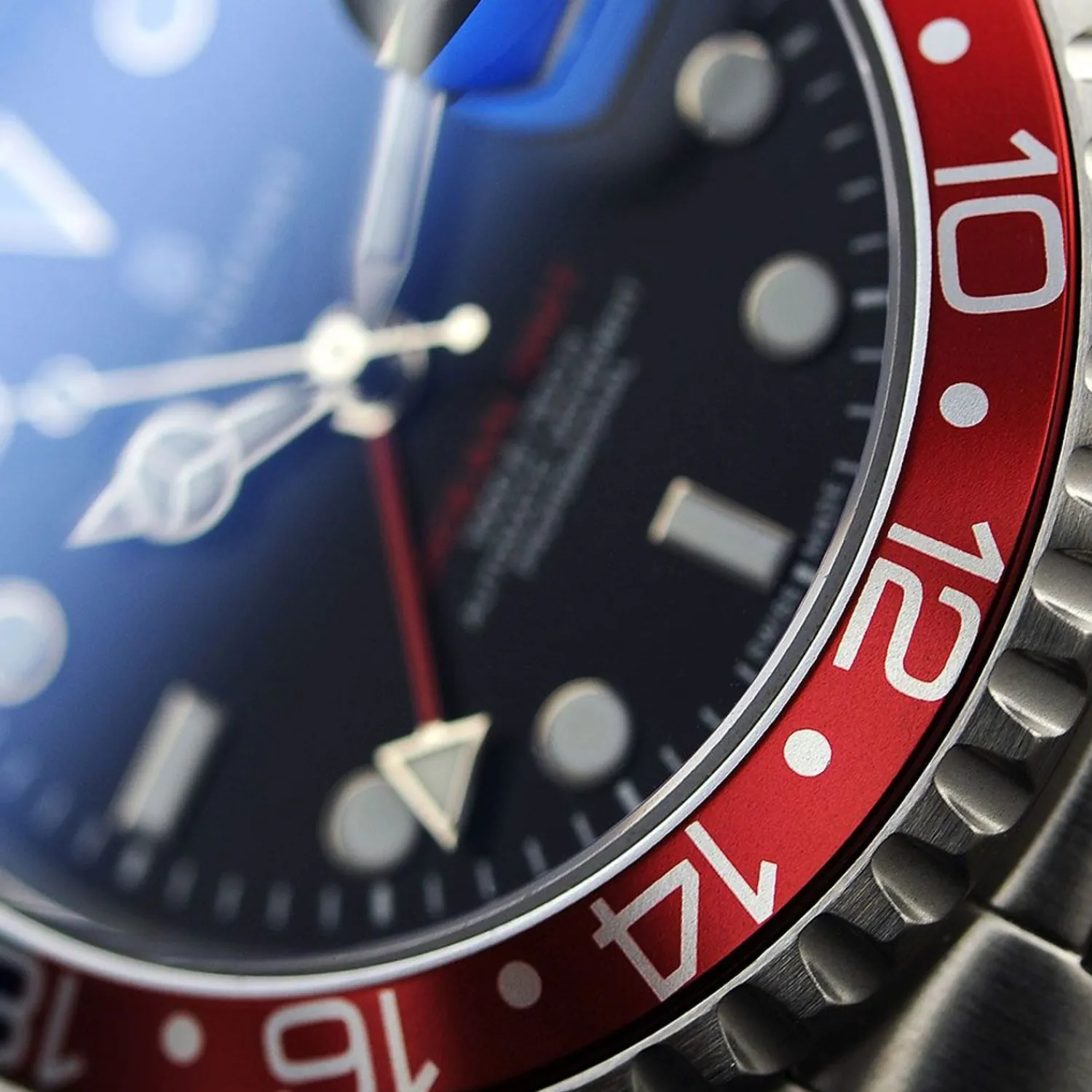 Steinhart Watches Duikhorloges 42 Mm^Ocean One Gmt Blauw-Rood Duikhorloge